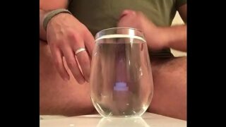 Gay porn cum on glass table